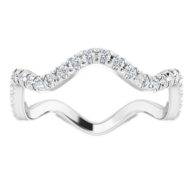 0.61 ct. Round Diamond Curvy Stackable Eternity Band-VIRABYANI